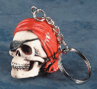 bandana skull keychain